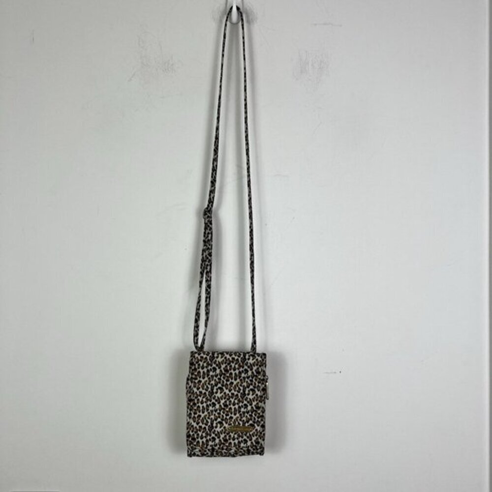 Travelon Brown/Black/Cream Cheetah Print Anti-Theft Crossbody Bag One Size